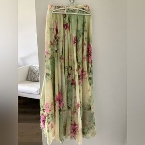 Floral and Frill Maxi Skirt